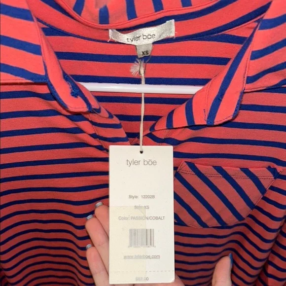 Tyler Boe Red and Black Striped Dress - Picture 2 of 3